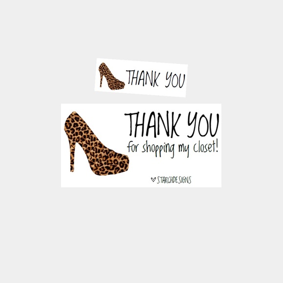 42. 👠Platform Cheetah Print Personalized Package Inserts | Stickers Bundle - Picture 1 of 2
